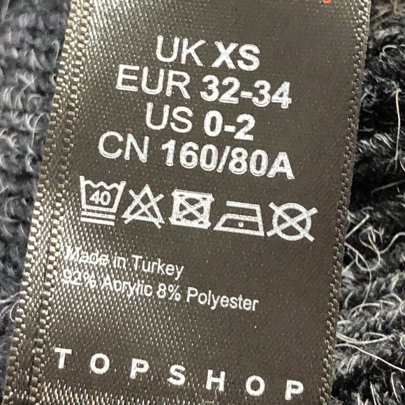 NWT Topshop Womens Open Back Ruffle‎ Detail Sweater Size 0-2 Charcoal Gray - Picture 11 of 12